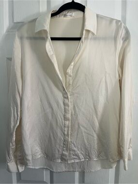 Lily Silk cream silk button down